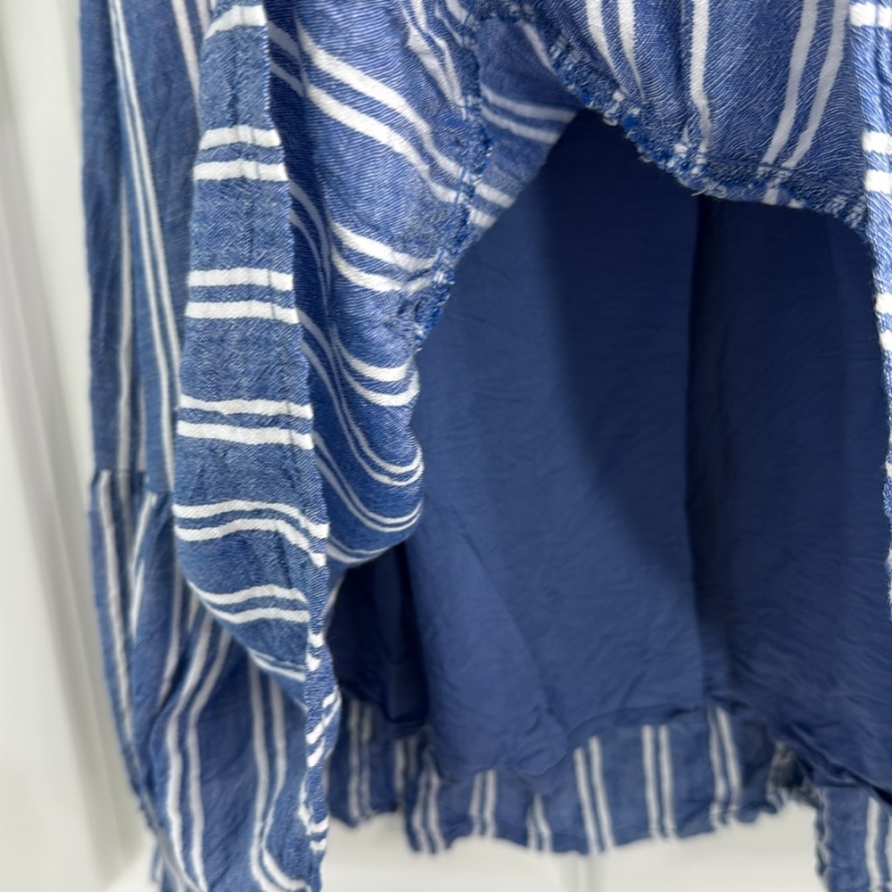 LOFT Blue Chambray Striped Dress Sz M - Picture 3 of 5